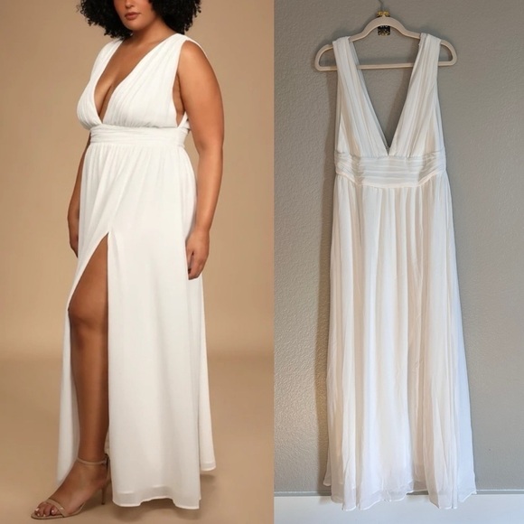 Lulus White Maxi Dress Wedding Gown - Picture 1 of 8